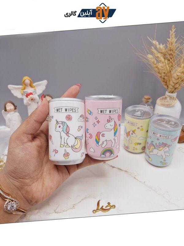 دستمال مرطوب قوطی طرح اسب تک شاخ