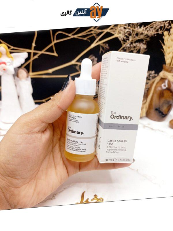 سرم جوانساز و آبرسان پوست لاکتیک اسید 5 درصد اوردینری Lactic Acid 5%+HA ordinary