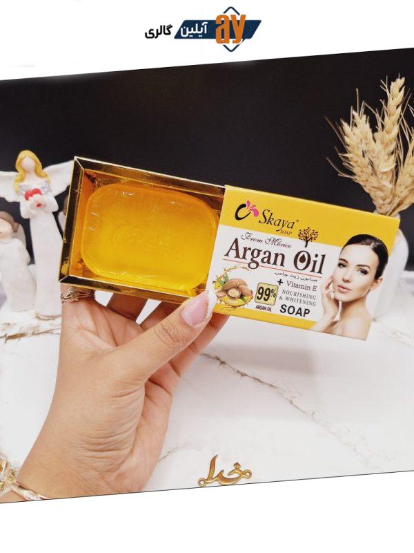 صابون سفید کننده دارای ویتامین E و حاوی روغن هسته آرگان Skaya کد 1005