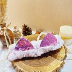 هدبند حوله ای طرح گربه پولک دار