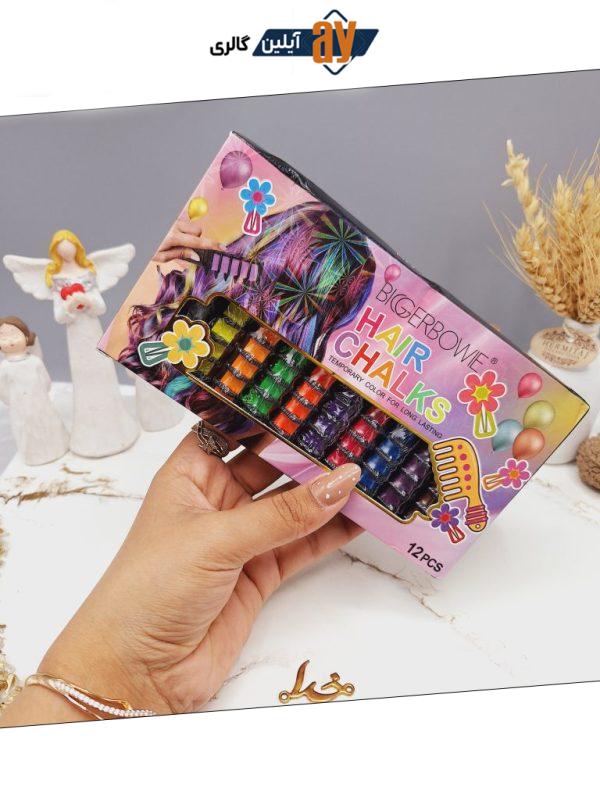پک 12 عددی گچ مو شانه ای HAIR CHALK