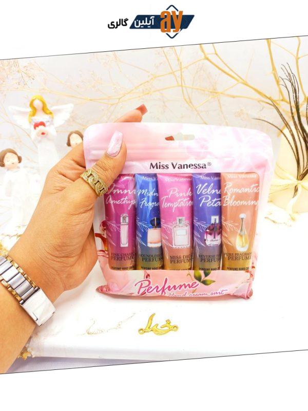 پک کرم دست 5 عددی Miss vanessa با رایحه عطر و میوه