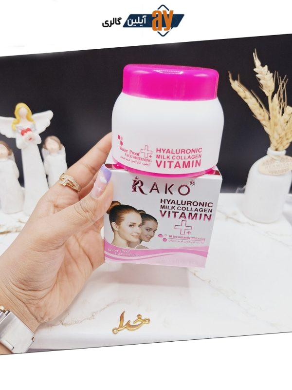 کرم سفید کننده هیالورونیک و کلاژن برند راکو  RAKO کد RK1196