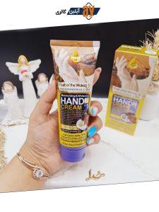 کرم مرطوب و سفید کننده دست کره کاکائو  و روغن نارگیل وکالی WOKALI کد WKL521