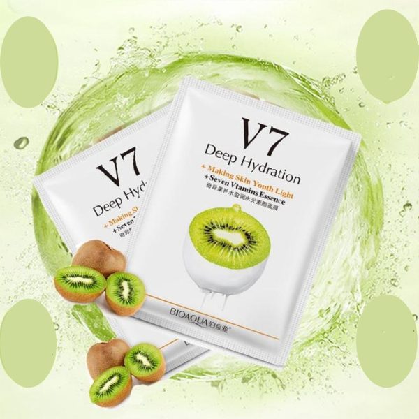 ماسک صورت بایو آکوا مدل kiwi وزن 30 گرم بسته 5 عددی