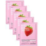 ماسک صورت سادور مدل توت فرنگی حجم 25 میلی لیتر مجموعه 5 عددی