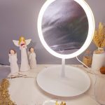 آینه رومیزی رینگ لایت دار لمسی پایین آینه استند دار 2001