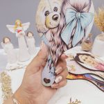 آینه چوبی دسته دار طرح دایره ساده