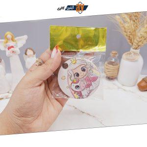 آینه چوبی فانتزی طرح گرد سایز متوسط