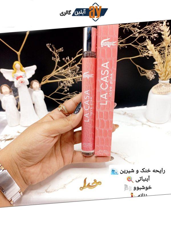 ادکلن زنانه استوانه ای 35 میل LA CASA love pink کد 1530