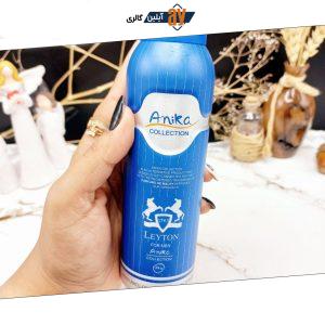 اسپری بدن مردانه خوشبو کننده مدل LEYTON برند آنیکا Anika کد 5291