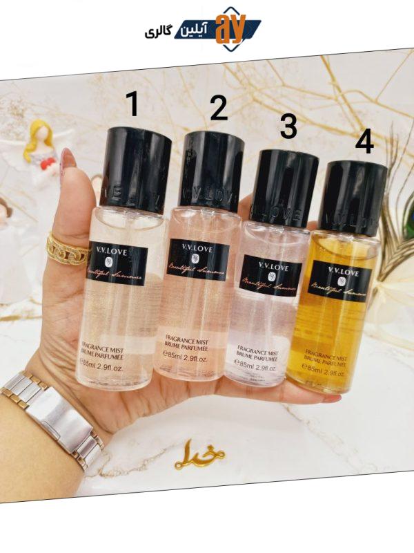بادی اسپلش شاین دار پرطرفدار وی وی لاو V V LOVE رایحه گرم و شیرین کد VL90584D