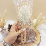برس مو بامبو کف سفید دندانه چوبی بیضی سایز بزرگ | فروش عمده
