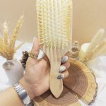 برس مو چوبی بامبو مستطیلی کف کرمی سایز بزرگ | فروش عمده