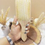 برس مو چوبی بامبو مستطیلی کف کرمی سایز بزرگ | فروش عمده