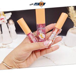 برق لب و لیپ گلاس شاین دار ۳تایی با رایحه میوه ای برند میس بیوتی Miss Betty  کد L7726