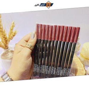 خط لب مدادی با کیفیت میکاپ ولوت مات درب قرمز بسته 12 عددی