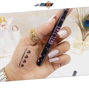 خط چشم مشکی ماژیکی و دوسر طرح دار ستاره ای LOVE STAR ( پوکه بنفش )