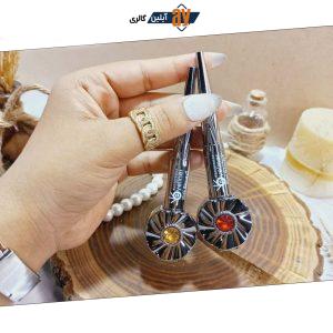 خط چشم مویی بینظیر نگین دار برند معروف کاریته اصلی نقره ای کد 57703