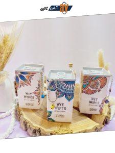 دستمال مرطوب قوطی مربعی طرح نقش و نگار وارداتی و باکیفیت کد JB1930