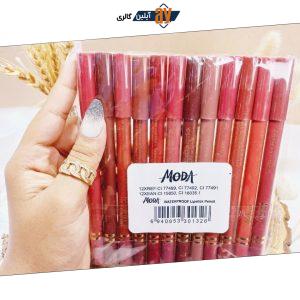رژ لب مدادی ضد آّب مدا MODA  بدون تراش دو خط طلایی ( کیفیت عالی )