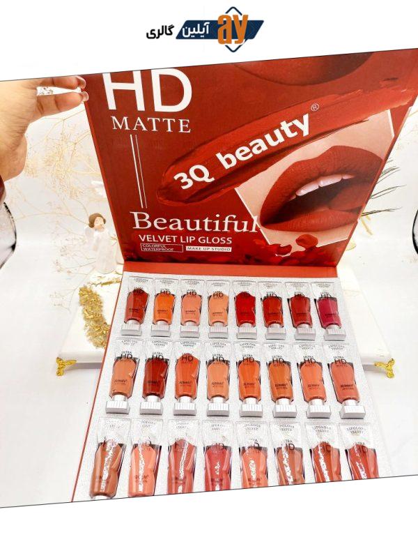 رژ مایع تیوپی شیشه ای مات 3Q beauty کد89580