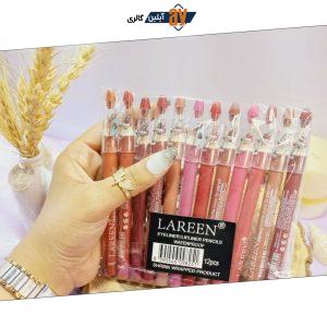رژ مدادی تراش دار ضد آب لارن LAREEN بسته 12 عددی