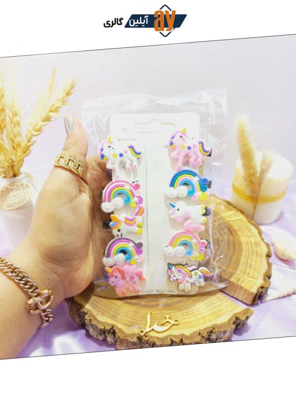 ست 10 عددی گیره مو طرح اسب تک شاخ