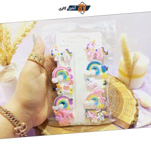 ست 10 عددی گیره مو طرح اسب تک شاخ
