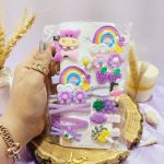 ست 14 عددی گیره مو طرح فرشته و انگور زرد