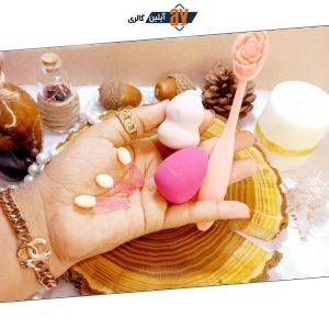 ست 6 تیکه براش قاشقی همراه پد اشکی و براش سایه 3D