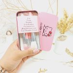 ست براش هفت تیکه صورتی هلو کیتی Hello kitty