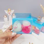 ست پک دوتایی فیس براش صورت و پد تخم مرغی POWDER PU PUFF کد 4822