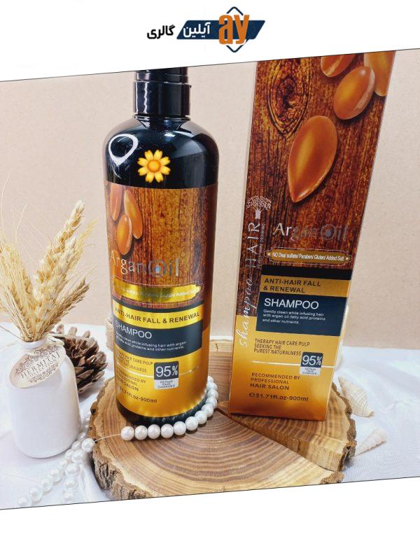 شامپو روغن آرگان کراتینه اصلی ساخت برزیل جعبه دار 900 میل هیر 95% ARGAN OIL HAIR