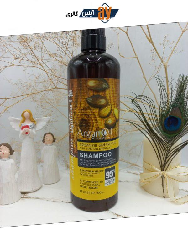 شامپو روغن آرگان کراتینه اصلی مراکشی ساخت اسلواکی لایتنس 900 میل 95% ARGAN OIL (بدون کارتن)