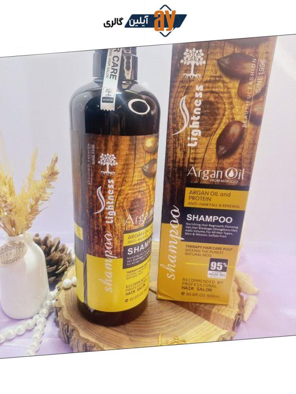 شامپو روغن آرگان کراتینه اصلی مراکشی هک شده ساخت اسلواکی جعبه دار لایتنس 900 میل 95% ARGAN OIL