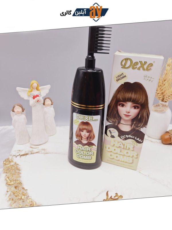 شانه رنگ مو رنگ قهوه ای روشن طبیعی برند دکسی Dexe کد 4863