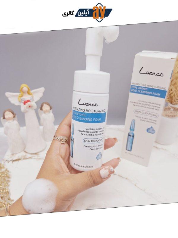 فوم شستشو کف دار صورت براش دار هیالورونیک اسید برند Luenco کد 2307_7