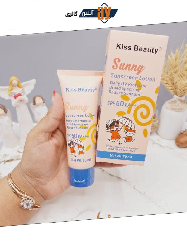 لوسیون ضد آفتاب بچه با ‏SPF 60 مناسب استفاده روزانه برند Kiss Beauty کد 7160