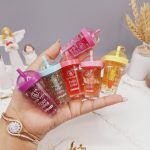 لیپ گلاس شاین دار حرارتی آبمیوه نی دار برند پولا آیلار Pola aylr کد LC8053