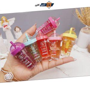 لیپ گلاس شاین دار حرارتی آبمیوه نی دار برند پولا آیلار Pola aylr کد LC8053