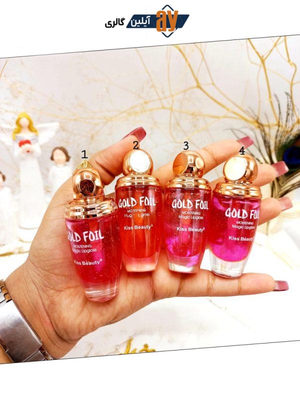 لیپ گلاس و برق لب حرارتی کیفیت عالی کیس بیوتی kiss beauty کد  7708
