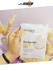 ماسک صورت ورقه ای عصاره برنج خام بیوآکوا BIOAQUA کد BQY93752