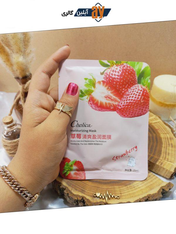 ماسک ورقه ای Chelica مدل توت فرنگی حجم 25 گرمی کد SLK86223