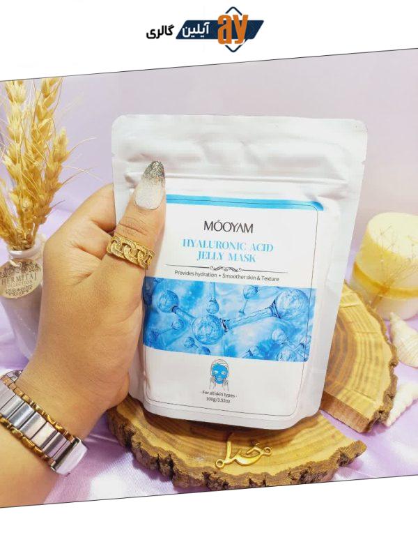 ماسک پودری 100 گرمی جوانسازی مویام MOOYAM با عصاره هیالورونیک اسید HYALURONIC ACID ساخت چین