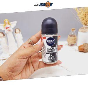 مام رول ضد تعریق مردانه نیوآ مدل Black & White Invisible Original حجم 50 میل کد 6162