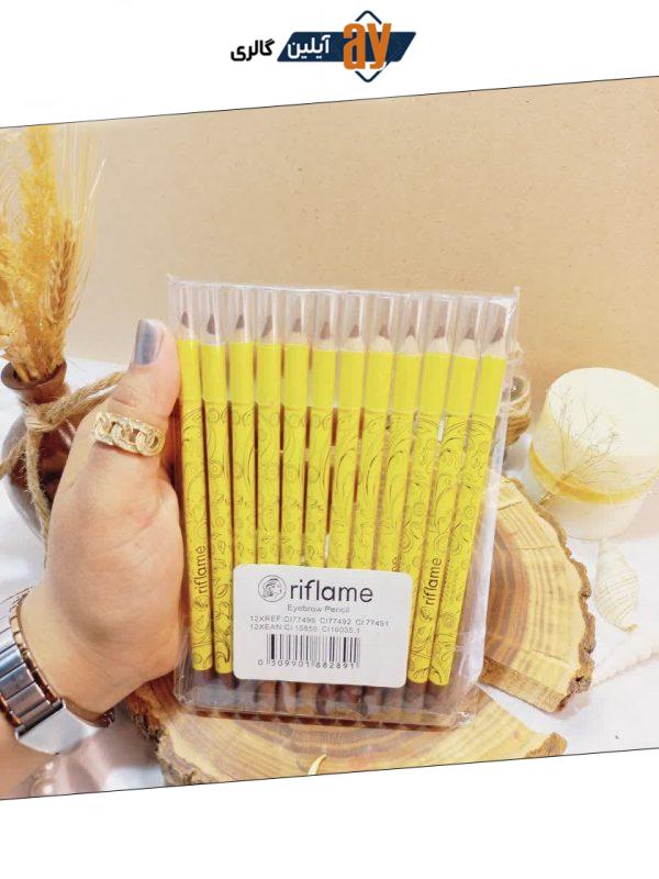 مداد ابرو بدون تراش پوکه زرد ORIFLAME اورفیلیم کد 82891 بسته 12 عددی