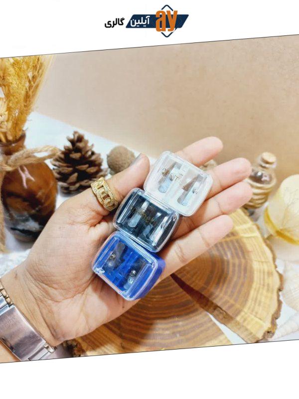 مداد تراش آرایشی دوقلو رنگی Cosmetic شیشه ای