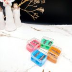مداد تراش دو قلو شیشه ای
