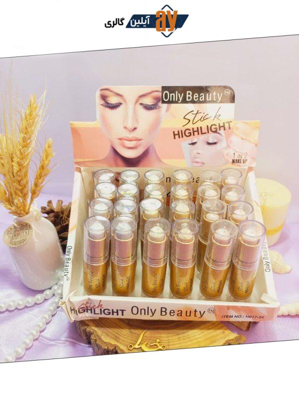 هایلایتر شاین دار دو طرفه پد دار اونلی بیوتی  Only Beauty کد H017